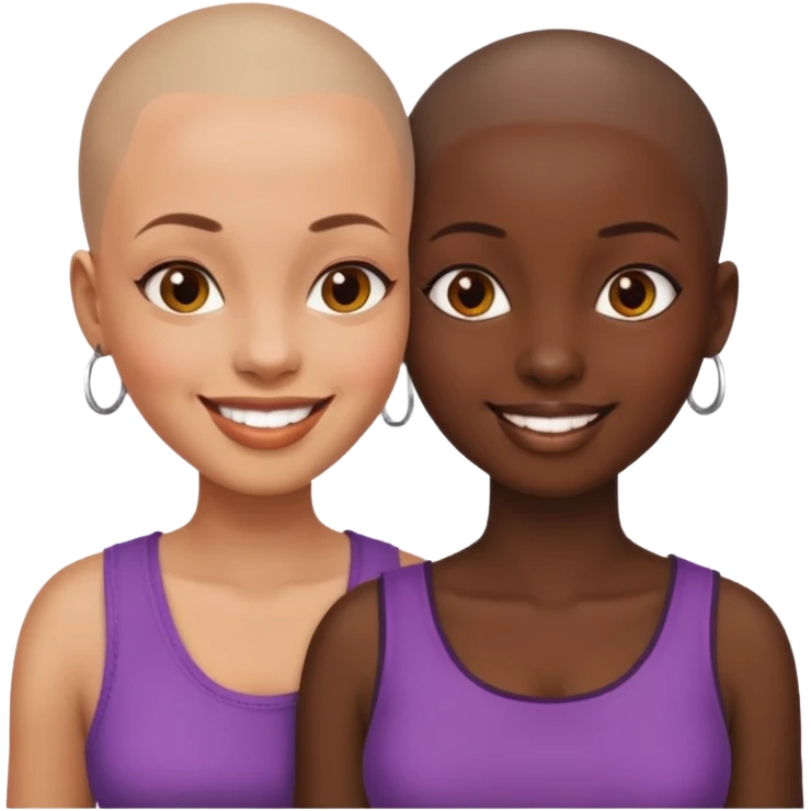 Ma meilleur amie et moi (femme) africaine cheveux rasé emoji