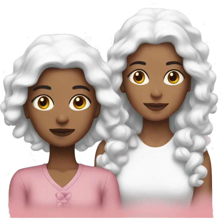 Two white sisters pink Christmas  emoji