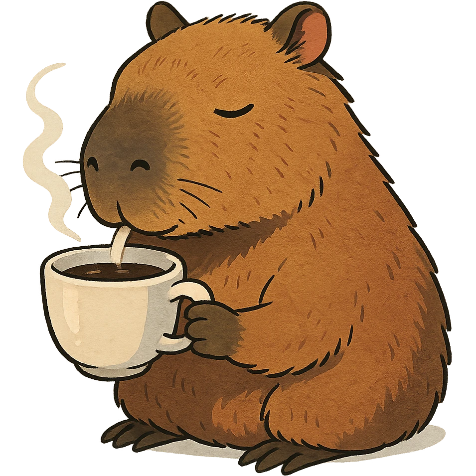 capybara drinking coffee emoji