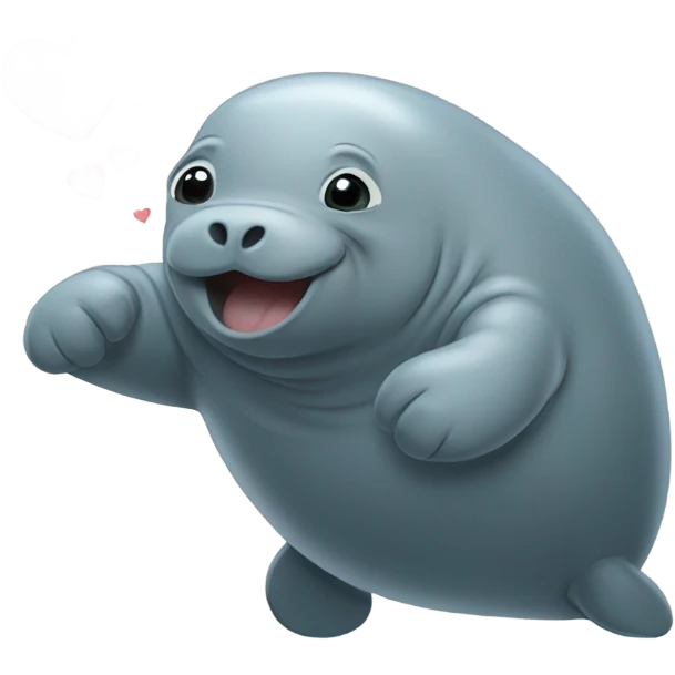 Manatee hitting love drive emoji