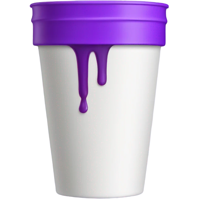 White styrofoam cup with purple liquid emoji