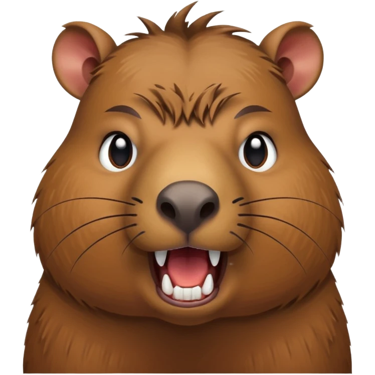 angry capybara with exaggerated expression emoji