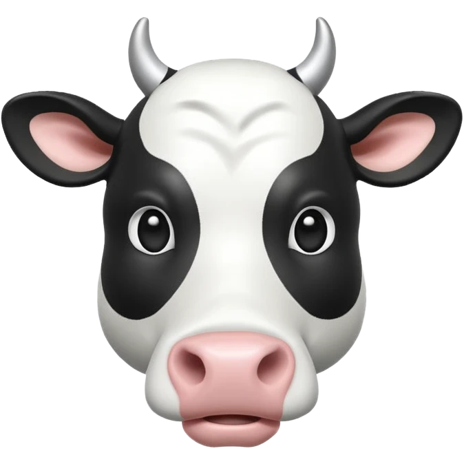 Black and White Cow 3d emoji