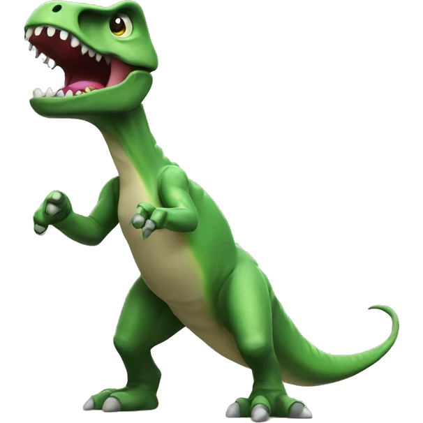 dinosor making dab emoji