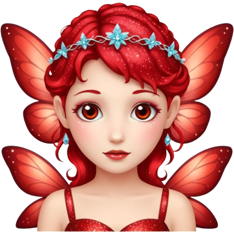 red glitter fairy emoji