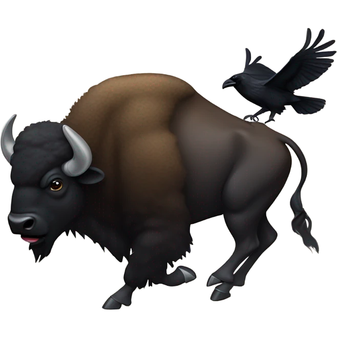 Buffalo stomping raven  emoji