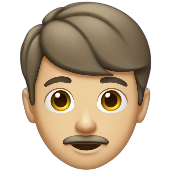 teenager-shaved-head-with-big-moustache-and-earings emoji