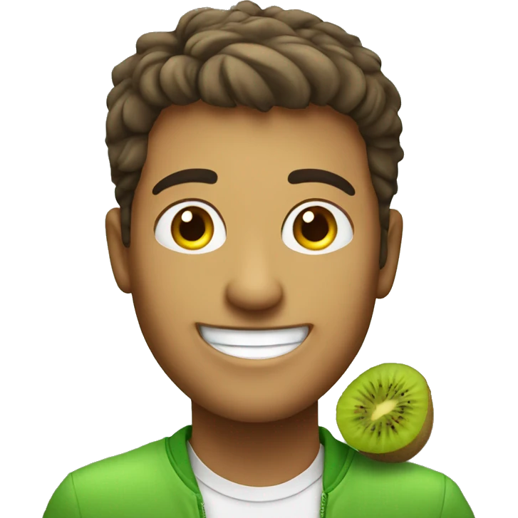 smiling guy with kiwi emoji