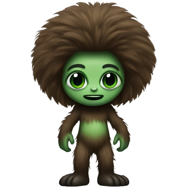 Alien hugging Bigfoot  emoji
