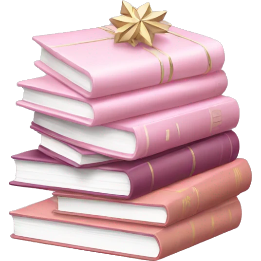 light pink christmas books stack emoji