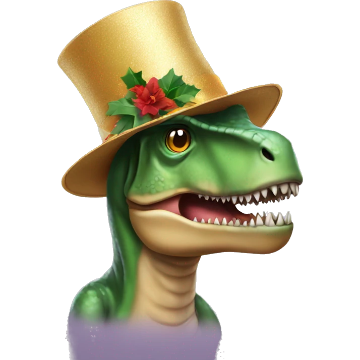 T-Rex in a new year hat emoji