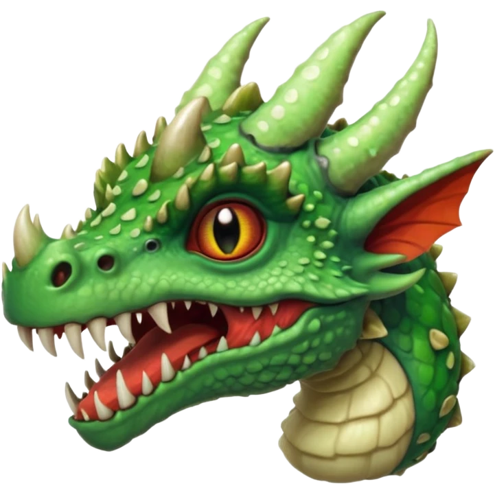 poisonous mushroom dragon beast portrait, head and shoulders only, small dragon face, mushroom cap scales, glowing green spores, sharp teeth, fantasy animal monster vibe, 3D cartoon, mobile game icon style, clean background, no text, no watermark

 emoji