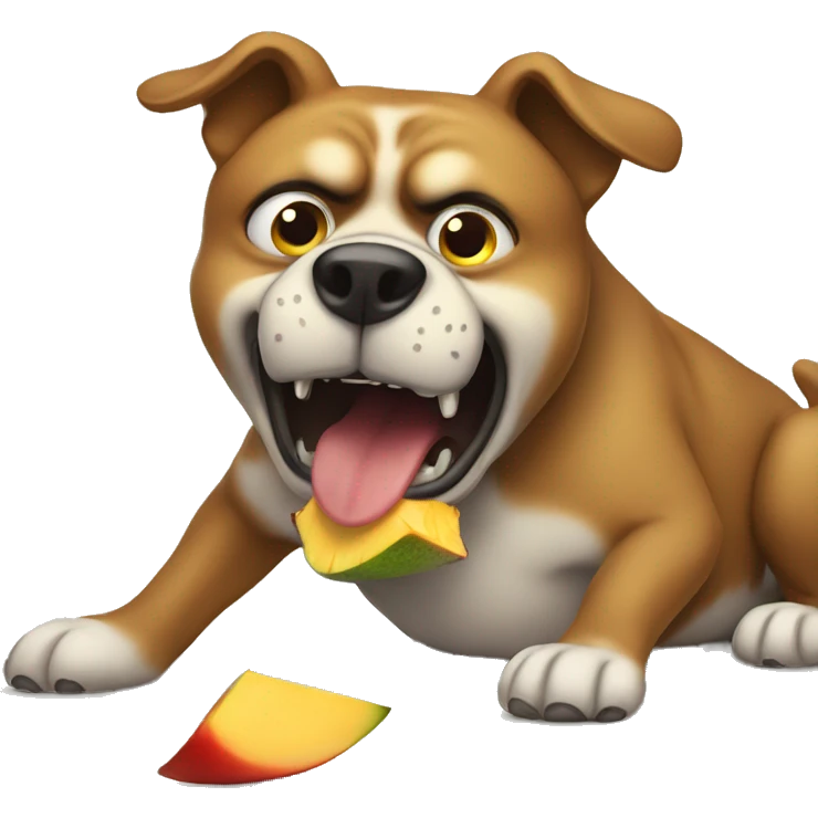 angry dog eating mangoe emoji