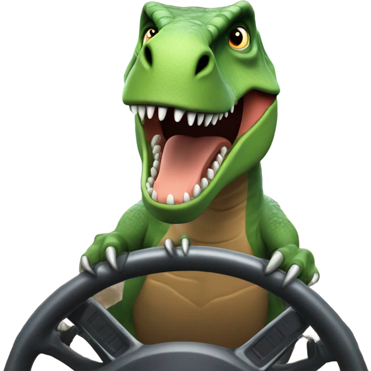 Dinosaur drives car emoji