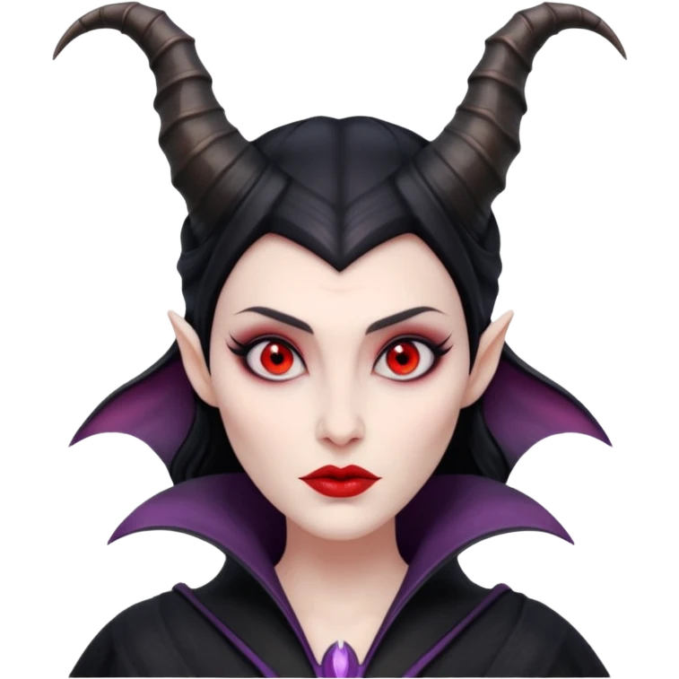 Maleficent villain with horns red eyes emoji