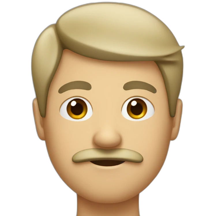 A guy with a rectangle moustache emoji