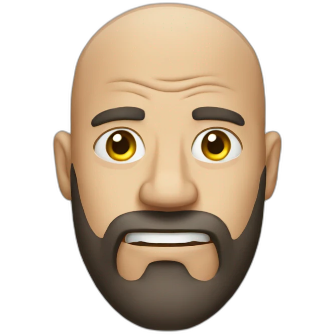 bald man with beard angry emoji