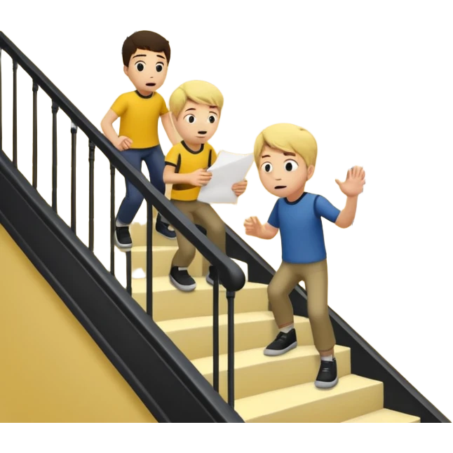 Eli figures out the clues to escape but rex rips the paper because he didn't want them to get out. And they figure out the code because they were being smart and using their brains. It takes place in the Yellow Room, the stairwell. Which gives a nerverackng scared vibe. emoji