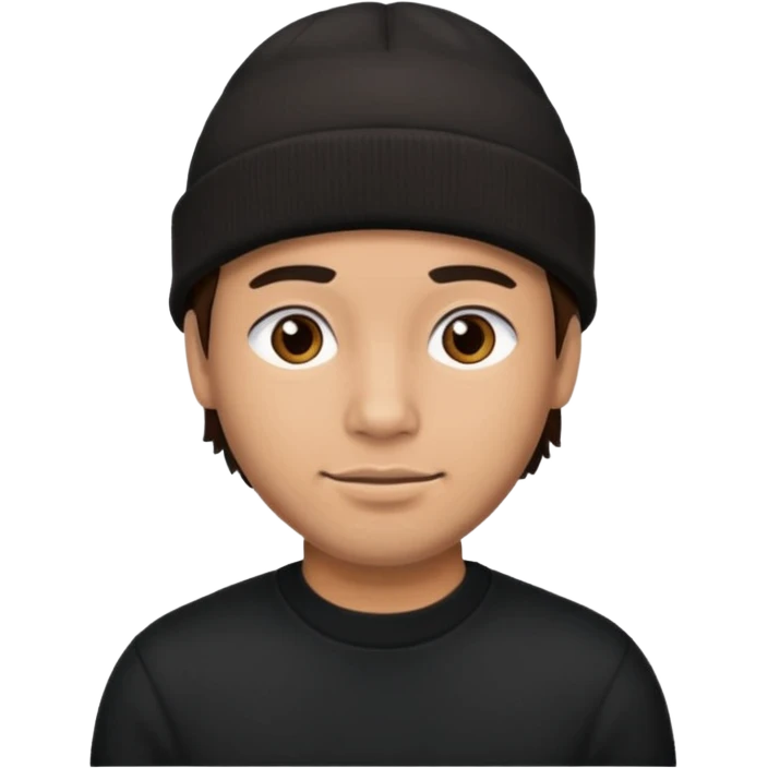 A hispanic man with a beanie emoji