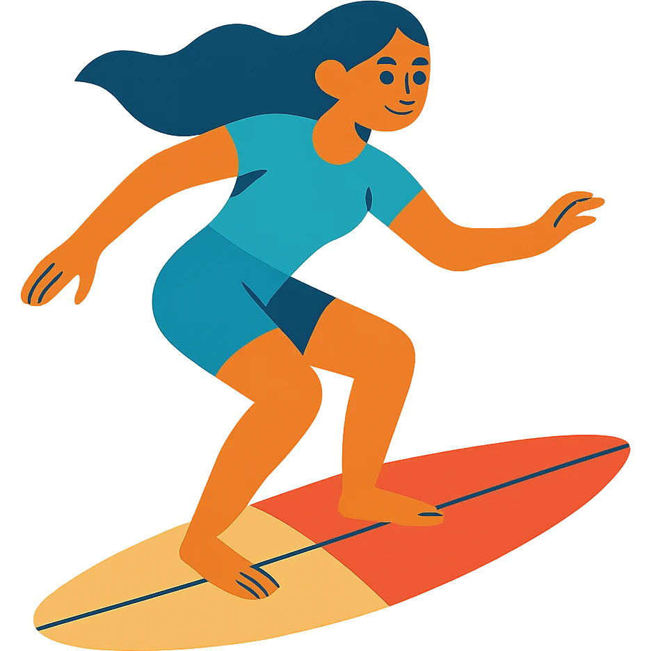woman surfing emoji