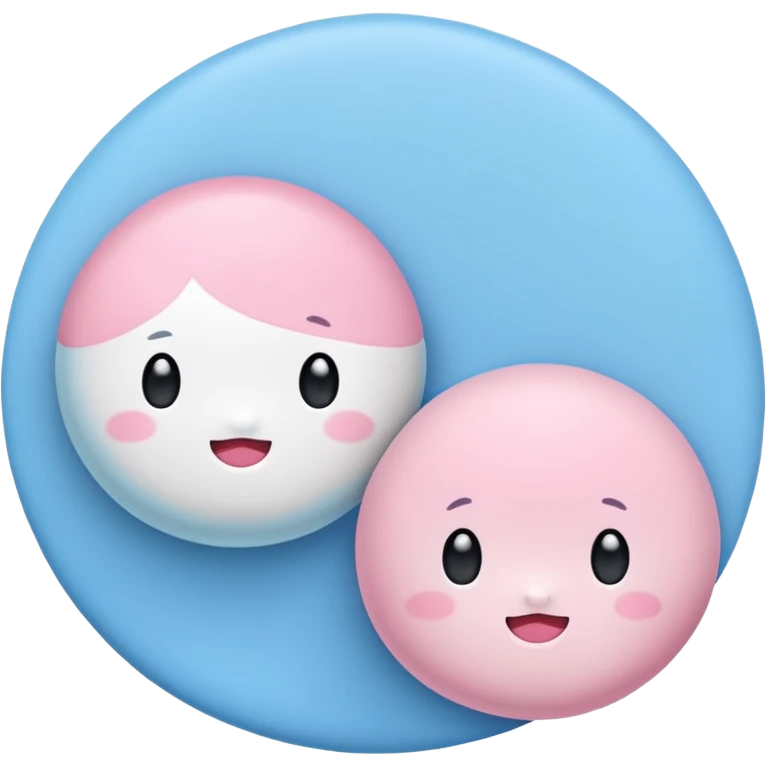 2 cute japanese mochi kawaii in pastel emoji
