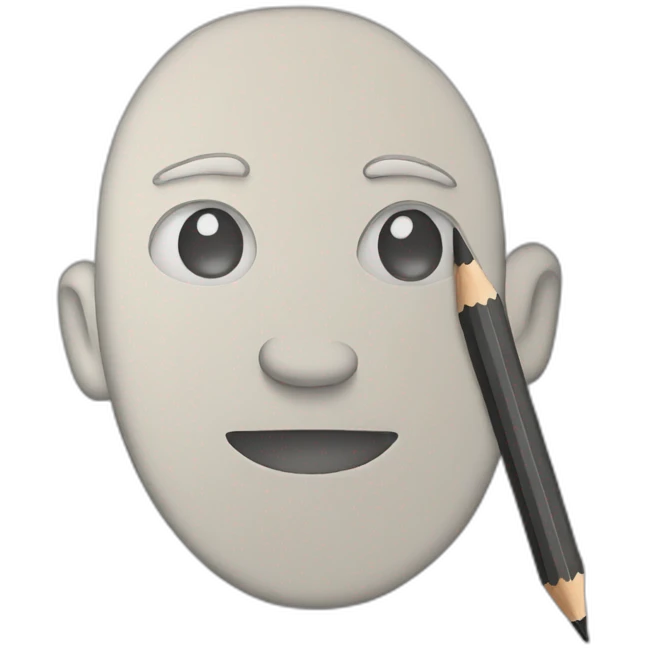 paper with pencil drawing emoji