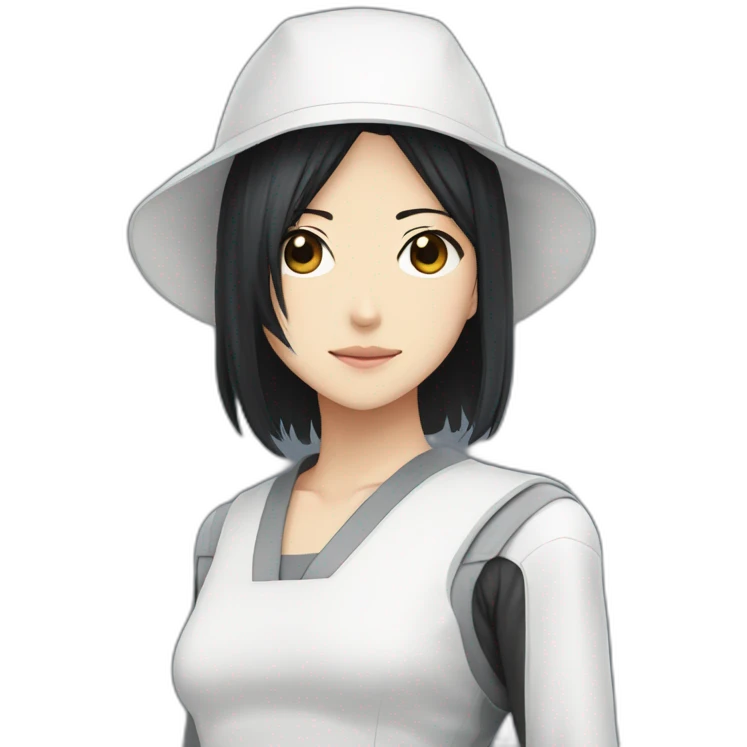 Rukia Kuchiki with engineer white cap emoji