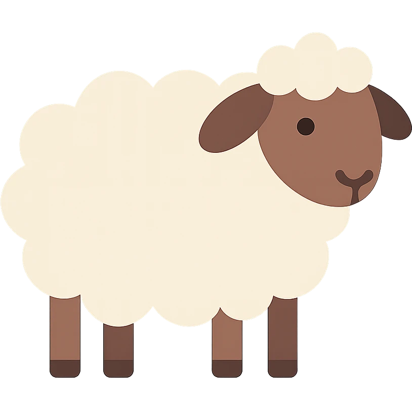 Flat design style sheep emoji