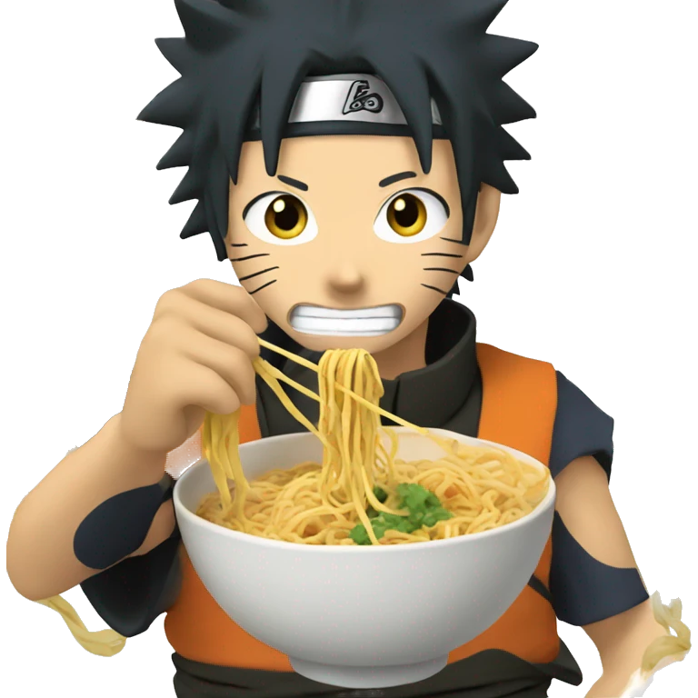 Naruto eating noodles emoji