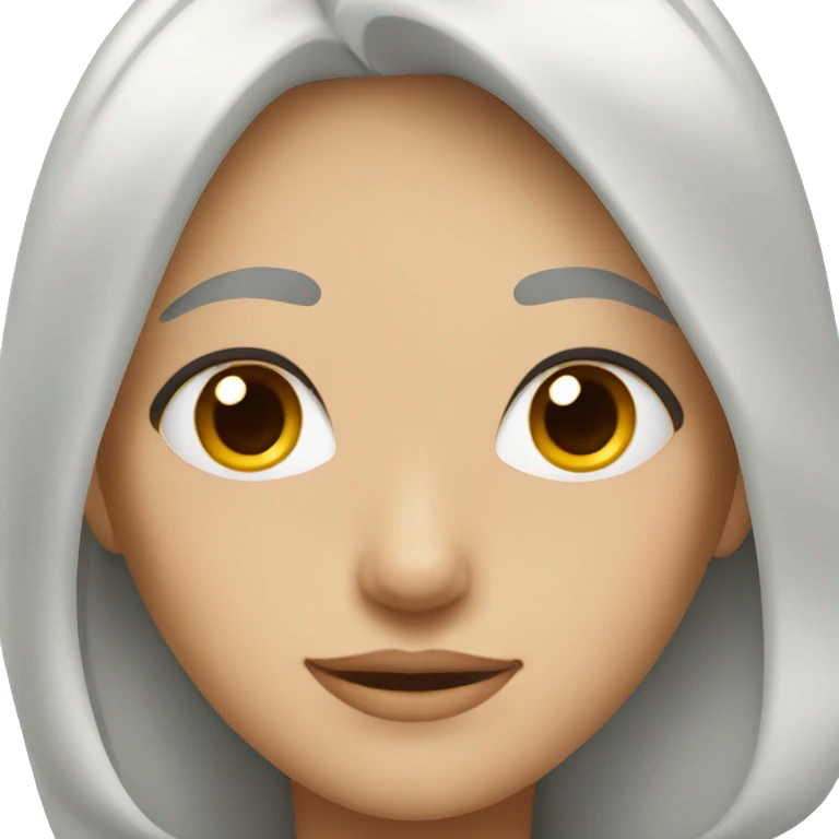  girl with white hair and brown eyes emoji