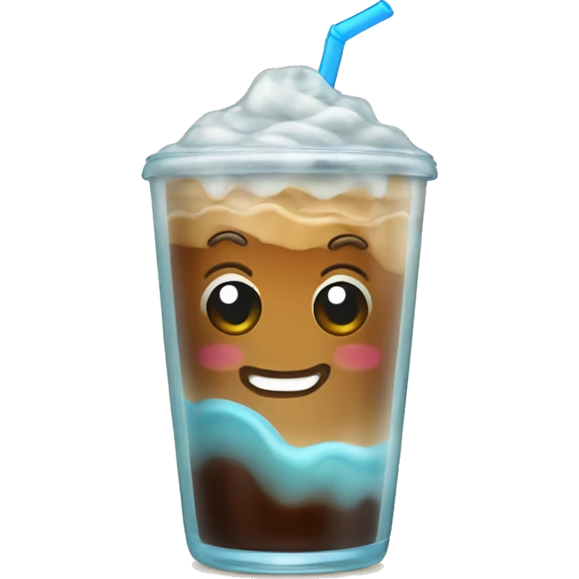 Iced coffee in wavey glass emoji