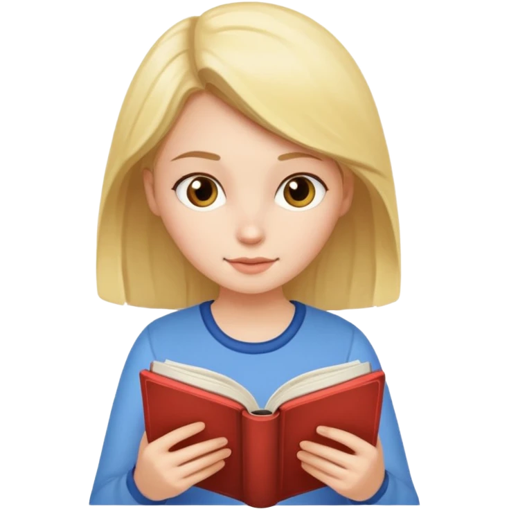 Девушка читает книгу emoji