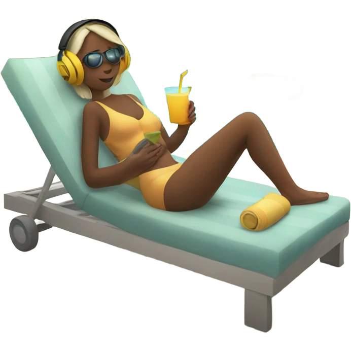 Relaxing by the pool listening to music emoji