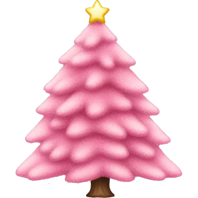 Preppy pink Christmas tree emoji