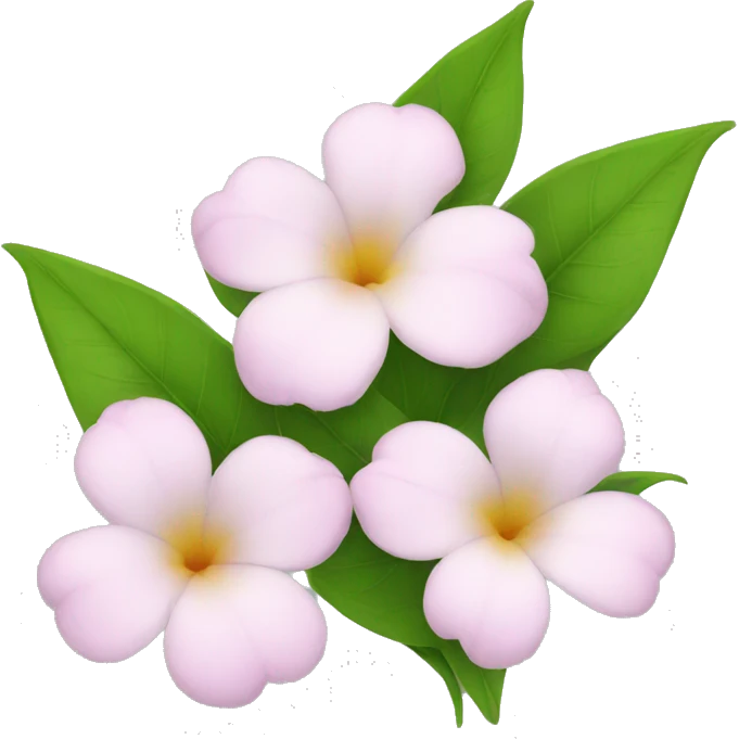 3 jasmins flowers with leafs emoji
