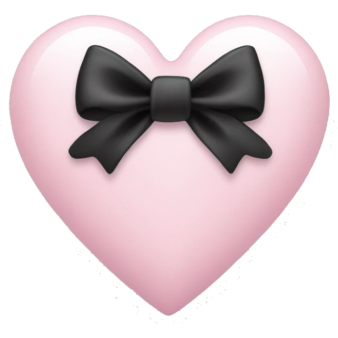 Light pink heart with a black bow emoji