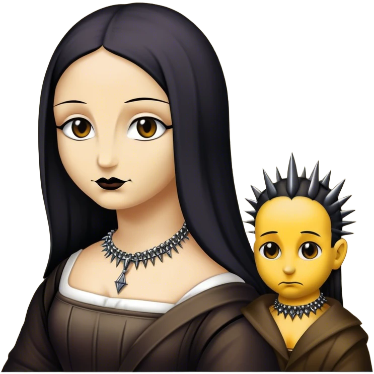 Goth mona lisa with spike choker  emoji