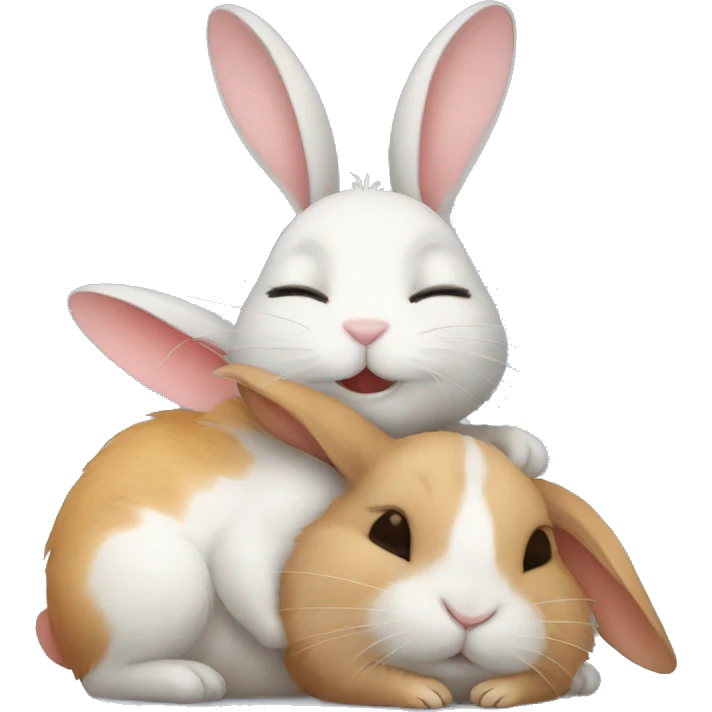 rabbit and hamster sleeping together emoji