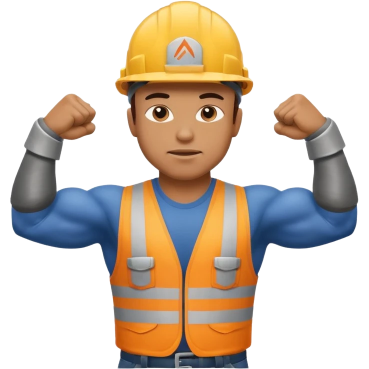 construction worker flexing his muscles emoji
