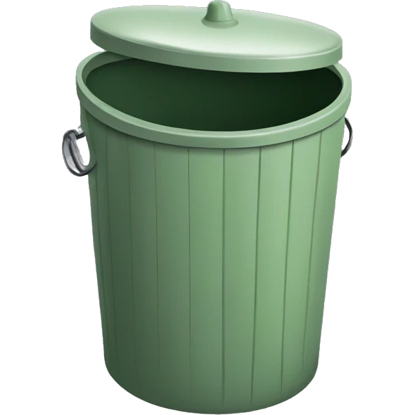 Sage green dustbin emoji