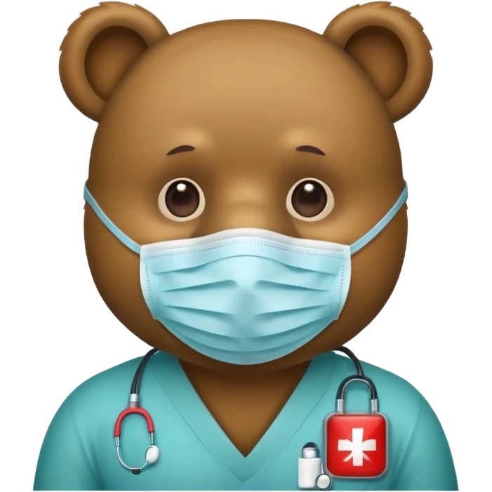 bear Wearing Medical Mask emoji