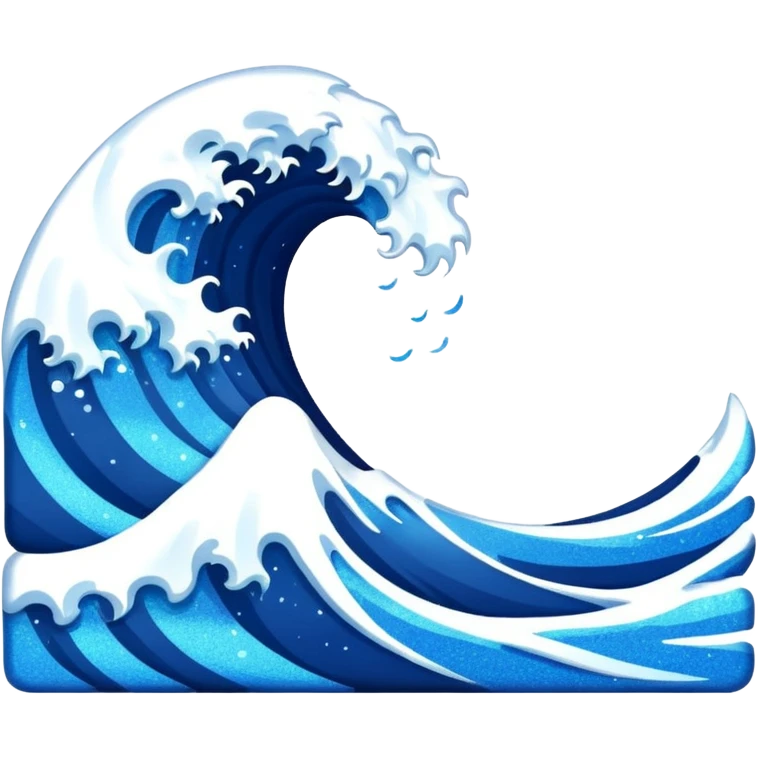 glitter blue wave emoji