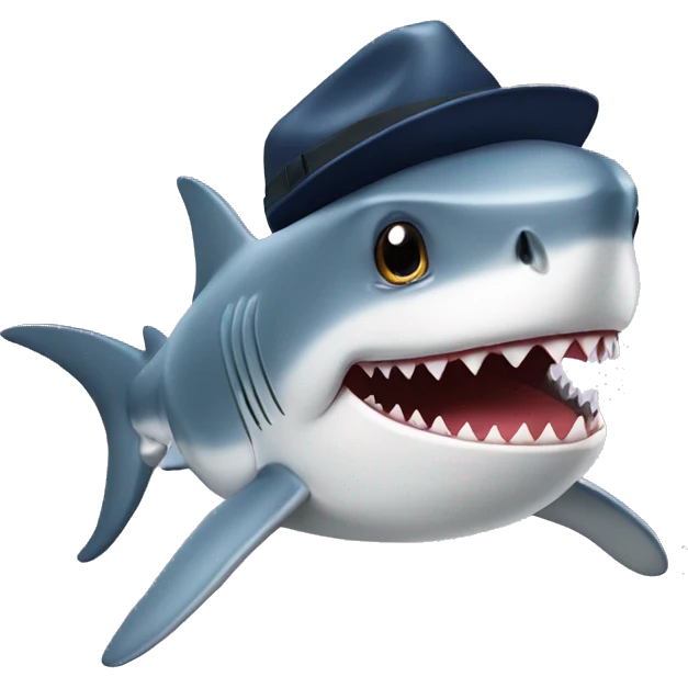 shark with hat emoji