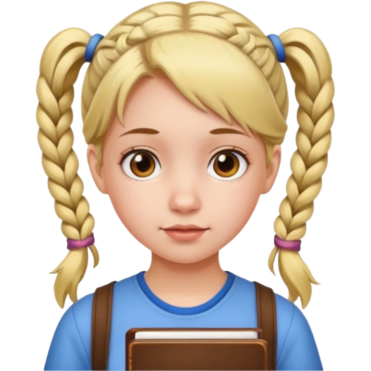 учениця дівчинка з хвостиками emoji