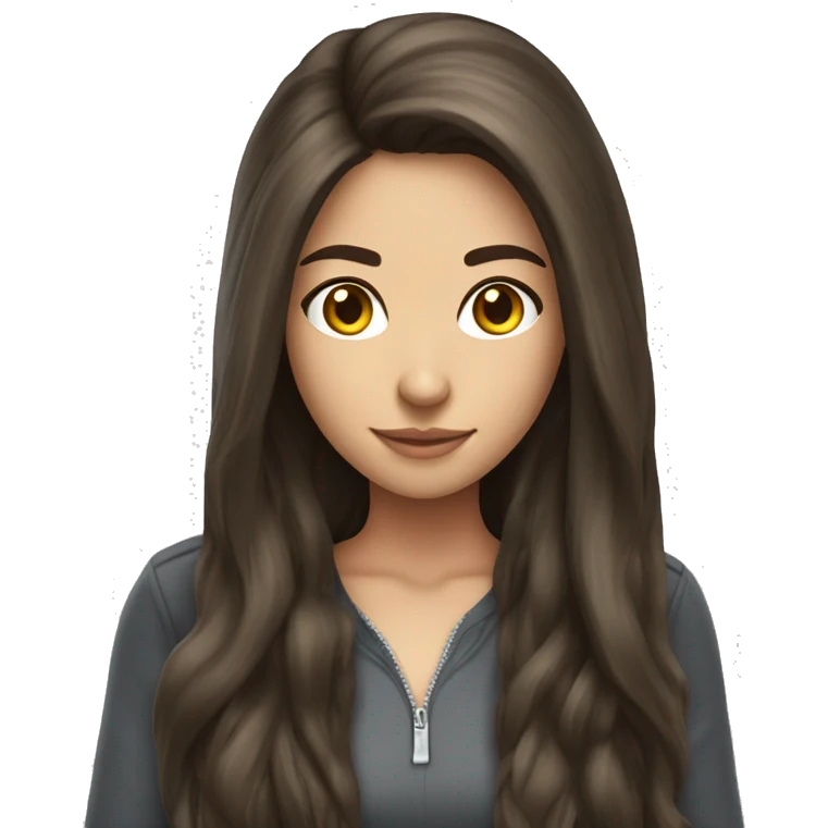 long hair brunette girl gamer emoji