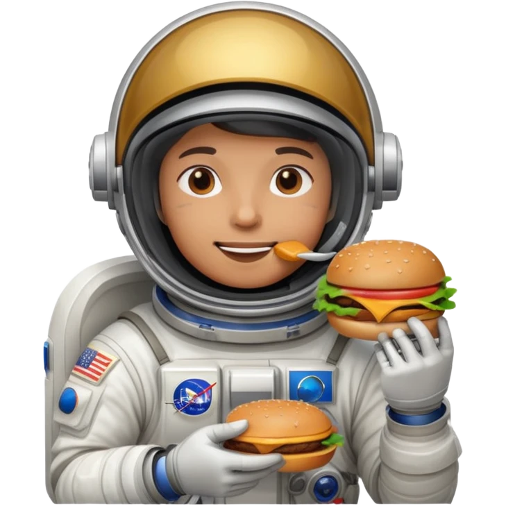 A astronaut getting fast food emoji
