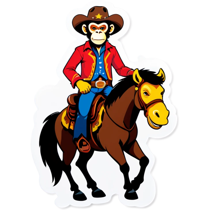 Monkey on a horse dressed as a cowboy  emoji