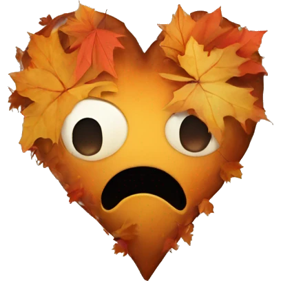 Autumn themed heart without a face  emoji