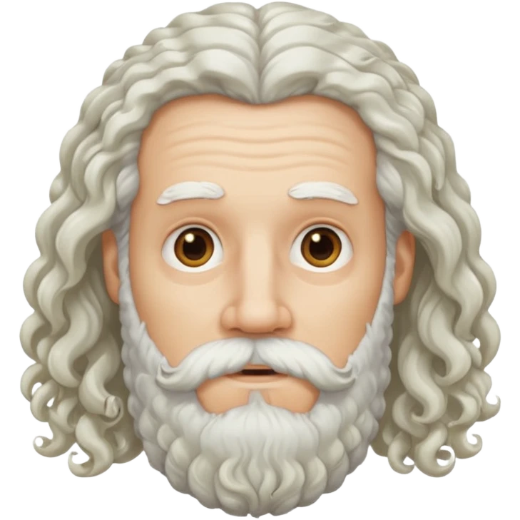 white bearded and curly long haired beard white emoji