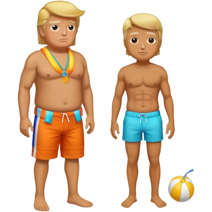 full body Trump standing in beach outfit emoji